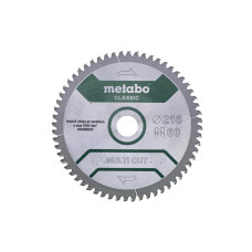 Пиляльний диск Metabo Multi Cut Classic 216х30 мм, Z60 FZ/TZ, 5° NEG