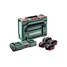 Базовий комплект Metabo: 4 акумулятори LiHD 18 V 10 Ah, з/п ASC 145 DUO в MetaBOX 145