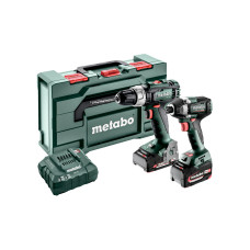 Набір акумуляторних інструментів Metabo Combo Set 2.8.6 18V, 1 акб 18 В Li-Power 2.0 Ah, 1 акб 18 В Li-Power 4.0 Ah, з/п, кейс MetaBox 145 L