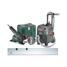 Угловая шлифмашина Metabo W 12-125 HD Set CED Plus с пылесосом Metabo ASR 35 L ACP и направляющей 1,5 м