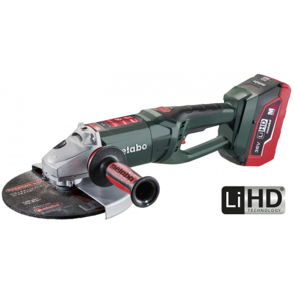 Акумуляторна болгарка Metabo WPB 36 LTX BL 230 Q, 2 акб 6.2 Ah, з/п, у кейсі