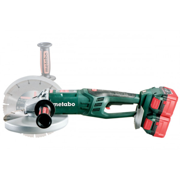 Акумуляторна кутова шліфувальна машина Metabo WPB 36-18 LTX BL 230 MetaLoc, 4 акб 8.0 Ah, 2 з/п