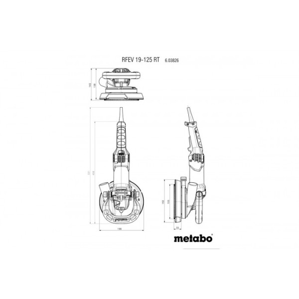 Шліфувальна машина Metabo RFEV 19-125 RT КЕЙС + ФРЕЗЕРНА ГОЛОВКА З ПЛОЩИМ ЗУБОМ