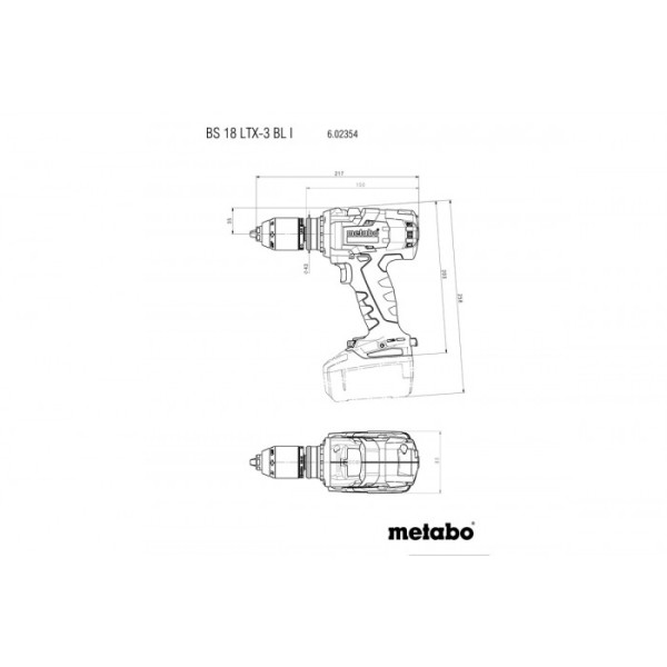 Акумуляторний шуруповерт Metabo BS 18 LTX-3 BL I, без акб в кейсі
