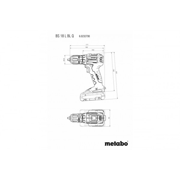 Акумуляторний дриль-шуруповерт Metabo BS 18 L BL Q, 2 акб 18 В Li-Power 2.0 Ah, з/п, кейс