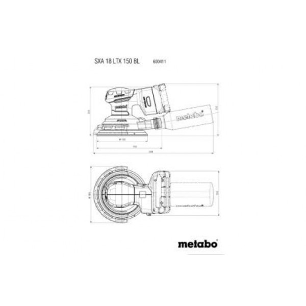 Акумуляторна ексцентрикова шліфувальна машина Metabo SXA 18 LTX 150 BL