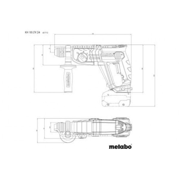 Акумуляторний щітковий перфоратор Metabo KH 18 LTX 24, 2 акб LiHD 4.0 Ah, з/п, у кейсі metaBOX 145 L