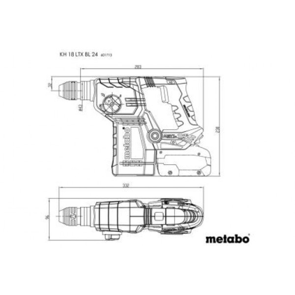 Акумуляторний безщітковий перфоратор Metabo KH 18 LTX BL 24, 2 акб 5.5 Ah, з/п, в кейсі metaBOX 165 L