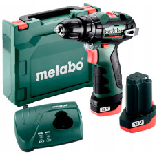 Акумуляторний ударний дриль Metabo PowerMaxx SB BL, 2 акб 12 В Li-Power 2.0 Ah, з/п, кейс