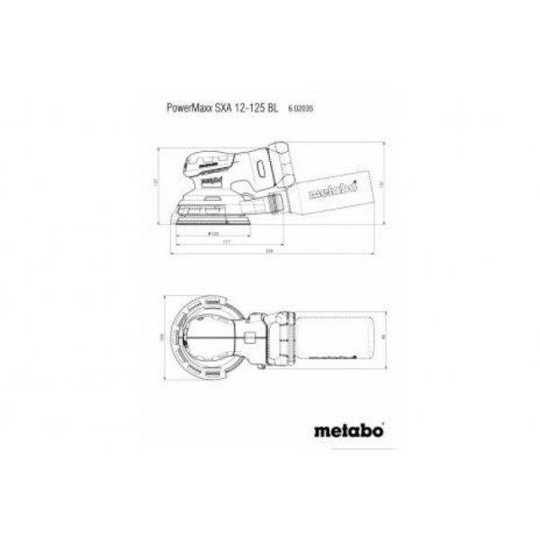 Акумуляторна ексцентрикова шліфувальна машина Metabo PowerMaxx SXA 12-125 BL + metaBOX 215