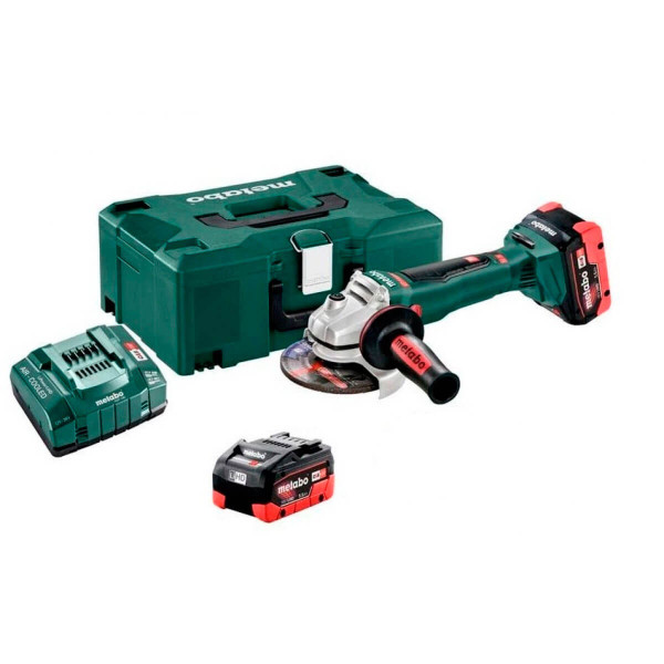 Акумуляторна кутова шліфувальна машина Metabo WPB 18 LTX BL 125 Quick, 2 акб 5.5 Ah, з/в у пластиковому кофрі