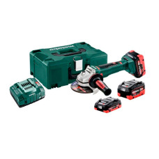 Акумуляторна кутова шліфмашина Metabo WPB 18 LTX BL 125 Quick, 2 акб 8.0 Ah, з/в, у пластиковому кофрі