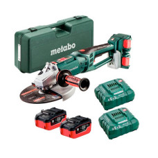 Акумуляторна кутова шліфувальна машина Metabo WPB 36-18 LTX BL 230 MetaLoc, 4 акб 8.0 Ah, 2 з/п