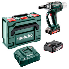 Акумуляторний заклепувальний пістолет Metabo NP 18 LTX BL 5.0, 2 акб 18 В Li-Power 2.0 Ah, з/п ASC 55, у кейсі MetaBOX 145 L