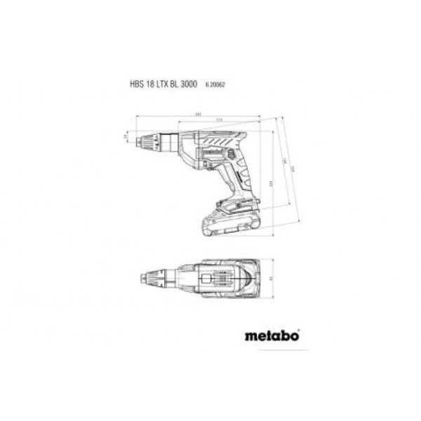 Акумуляторний шуруповерт Metabo HBS 18 LTX BL 3000, 2 акб 18 В Li-Power 2.0 Ah, з/п, кейс