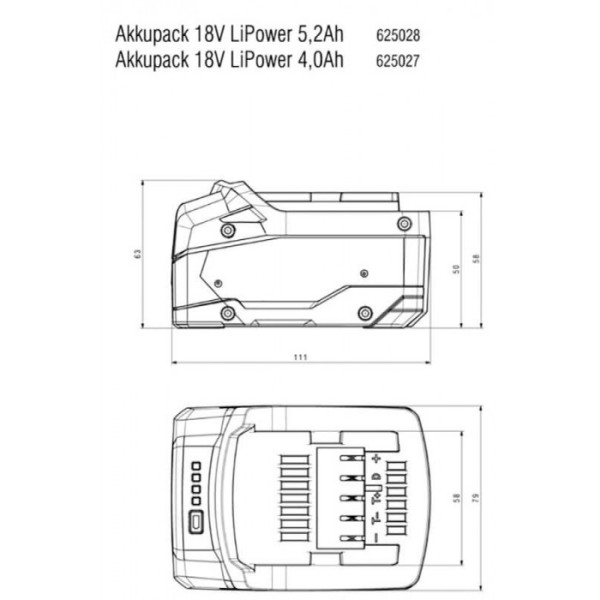 Акумуляторний блок Metabo Li-Power New 18 В 5.2 Ah