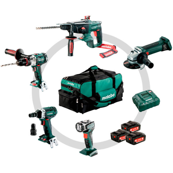 Набір акумуляторних інструментів Metabo Combo Set 5.1 18 V, 3 акб 18 В Li-Power 4.0 Ah, з/п, сумка