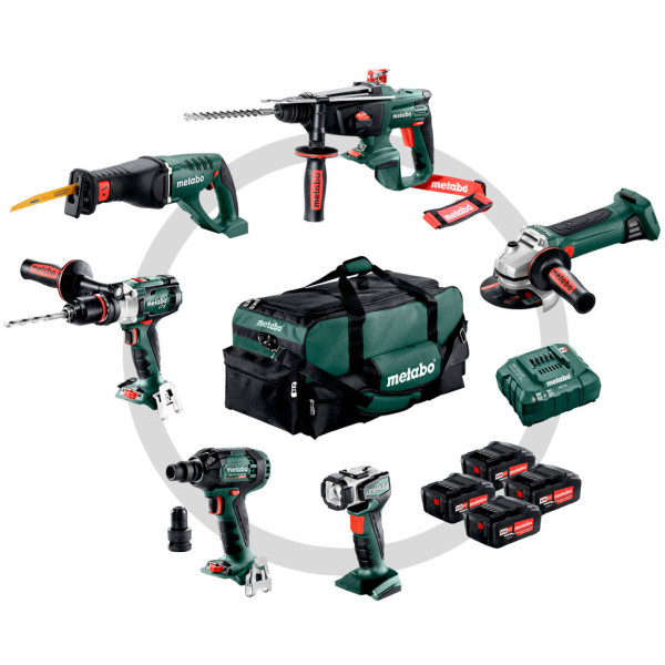 Набір акумуляторних інструментів Metabo Combo Set 6.1 18 V, 4 акб 18 В Li-Power 4.0 Ah, з/п, сумка