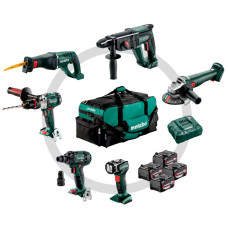 Набір акумуляторного інструменту Metabo Combo Set 6.1, 4 акб 18 В Li-Power 4.0 Ah, з/п, сумка, адаптер