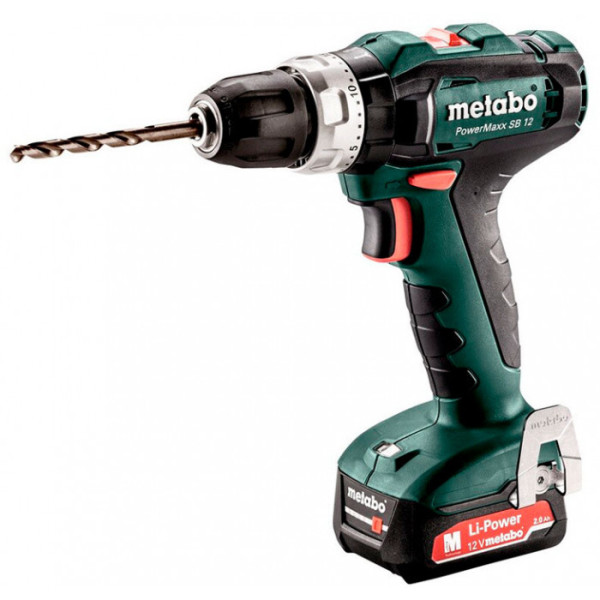 Акумуляторний ударний дриль Metabo POWERMAXX SB 12, 2 акб 12 В Li-Power 2.0 Ah, з/п, кейс