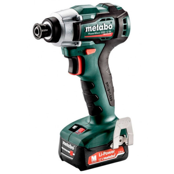 Акумуляторний ударний гайковерт Metabo POWERMAXX SSD 12, 2 акб 12 В Li-Power 2.0 Ah, з/п, кейс