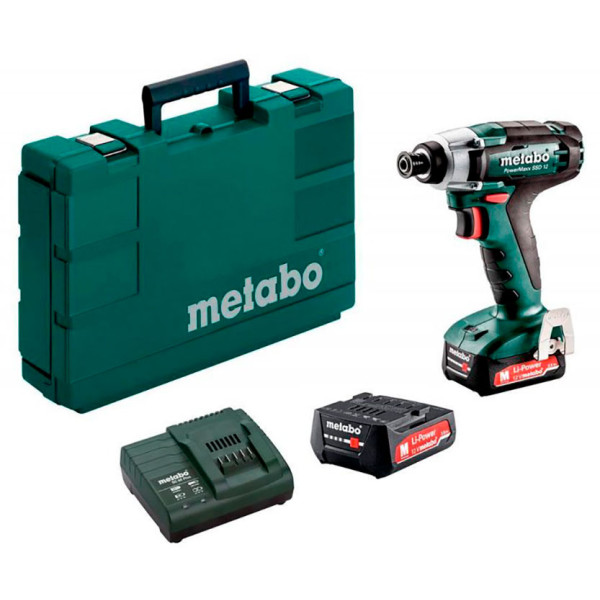 Акумуляторний ударний гайковерт Metabo POWERMAXX SSD 12, 2 акб 12 В Li-Power 2.0 Ah, з/п, кейс