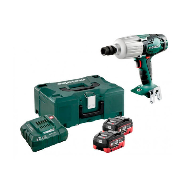 Акумуляторний ударний гайковерт Metabo SSW 18 LTX 600, 2 акб 18 В LiHD 5.5 Ah, з/п, кейс