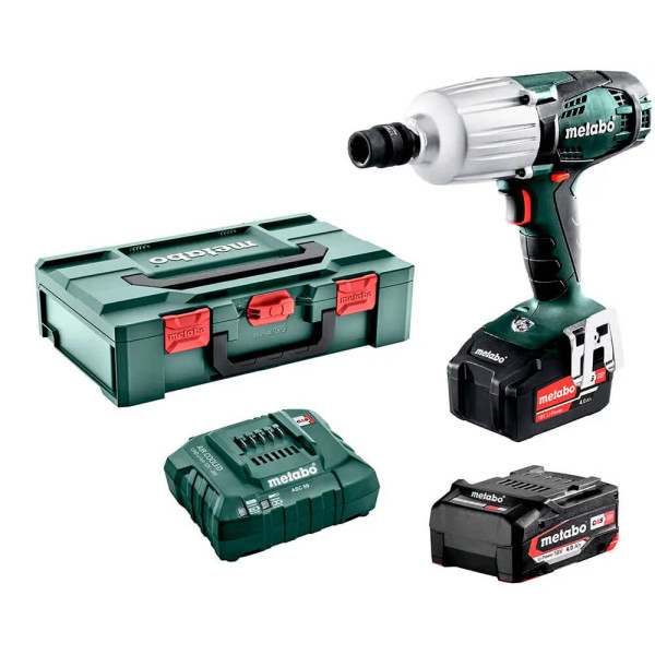 Акумуляторний ударний гайковерт Metabo SSW 18 LTX 600, 2 акб 18 В Li-Power 4.0 Ah, з/п, кейс
