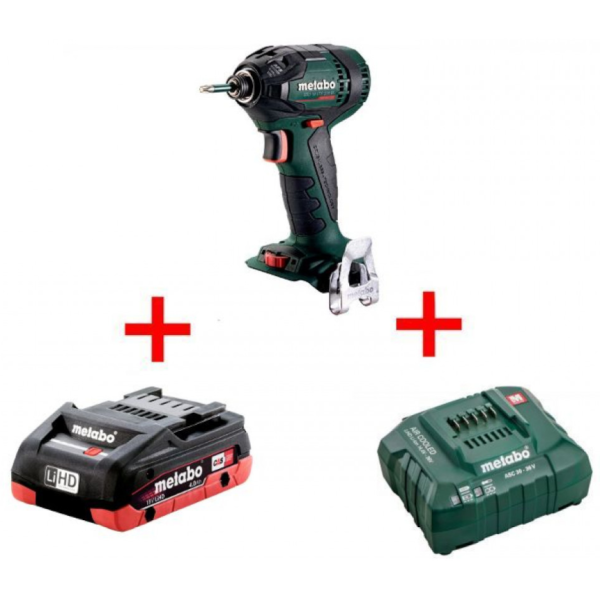 Акумуляторний ударний гайковерт Metabo SSD 18 LTX 200 BL, 1 акб 18 В LiHD 4.0 Ah, з/п