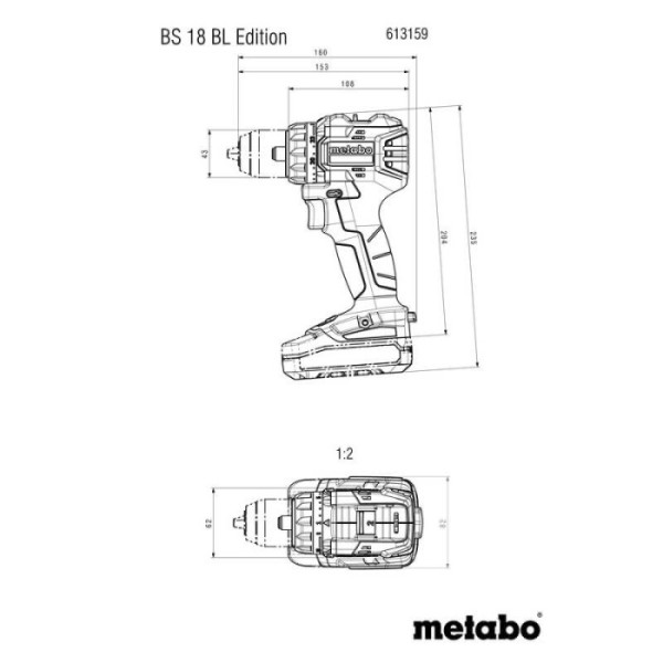 Акумуляторний дриль-шуруповерт Metabo BS 18 BL Edition, без акб і з/п