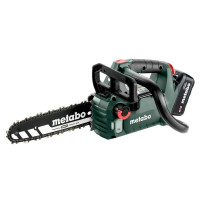 Акумуляторна ланцюгова пила Metabo MS 18 LTX BL 25, акб LiPOWER 18V 4Аh, з/п ASC 72