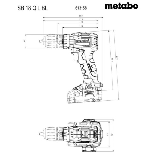 Акумуляторний ударний дриль-шуруповерт Metabo SB 18 L BL Q, 2 акб 18 В LiPOWER 2 Ah, з/п SC 30 в MetaBOX 145
