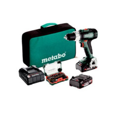 Акумуляторний ударний дриль-шурупокрут Metabo SB 18 L, з 2 акб 2Ah Li-Power та з/п SC 30, набором біт і бітотримачем, у сумці