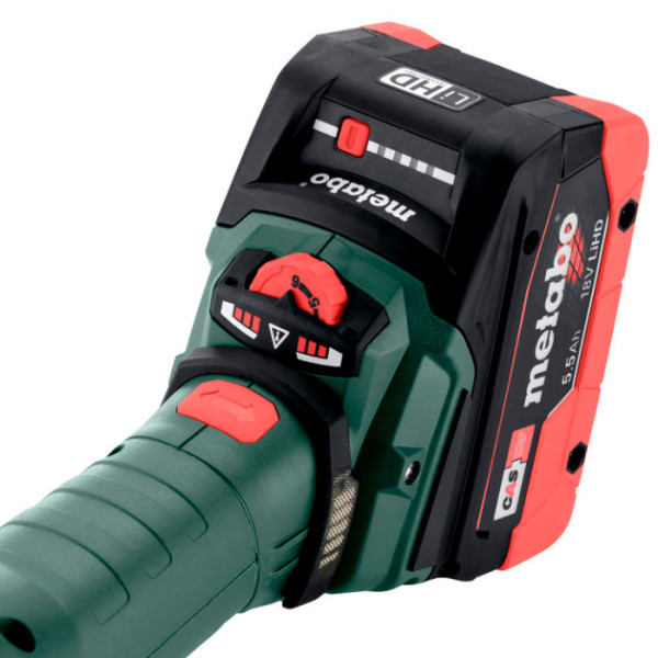 Акумуляторна кутова шліфмашина Metabo WVBF 18 LTX BL 15-125 Quick, без акб в MetaBOX 165 L