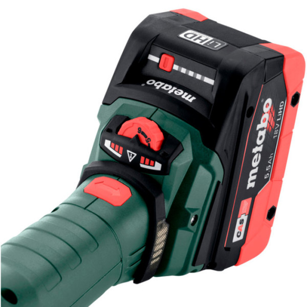 Акумуляторна кутова шліфмашина Metabo WVBF 18 LT BL 11-125 Quick, без акб в MetaBOX 165 L