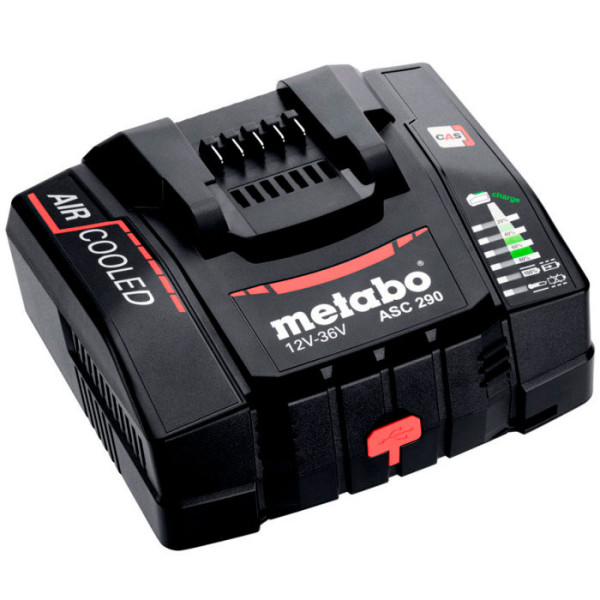 Комплект 2 акумулятори Metabo LiHDX 18V 8 Ah 18V і зарядний пристрій ASC 290 в metaBOX 145