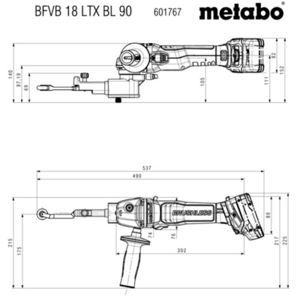 Акумуляторний стрічковий напилок Metabo BFVB 18 LTX BL 90, без акб в MetaBOX 145 L