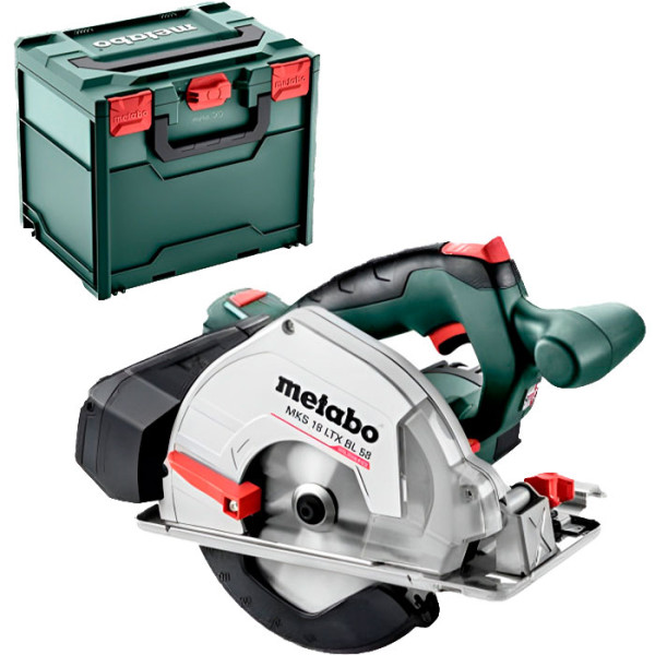 Акумуляторна ручна дискова пила по металу Metabo MKS 18 LTX BL 58, без акб та з/п, в кейсі metaBOX 340