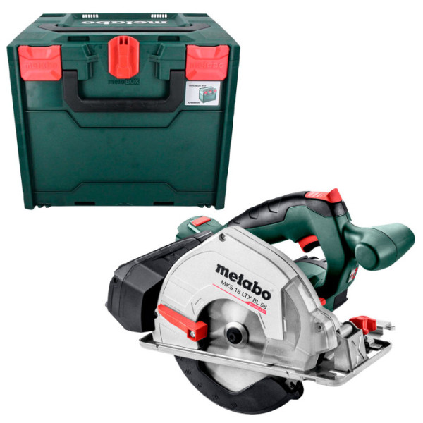 Акумуляторна ручна дискова пила по металу Metabo MKS 18 LTX BL 58, без акб та з/п, в кейсі metaBOX 340