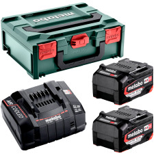 Базовий комплект Metabo: 2 акумулятори Li-Power 18 V 5,2 Ah, з/п ASC 145 в MetaBOX 145