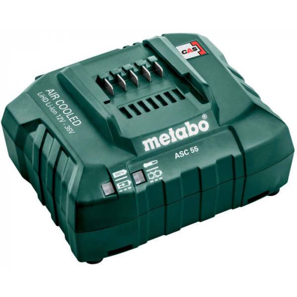 Базовий комплект Metabo: 3 акумулятори LiHD 18 V 4 Ah, з/п ASC 55