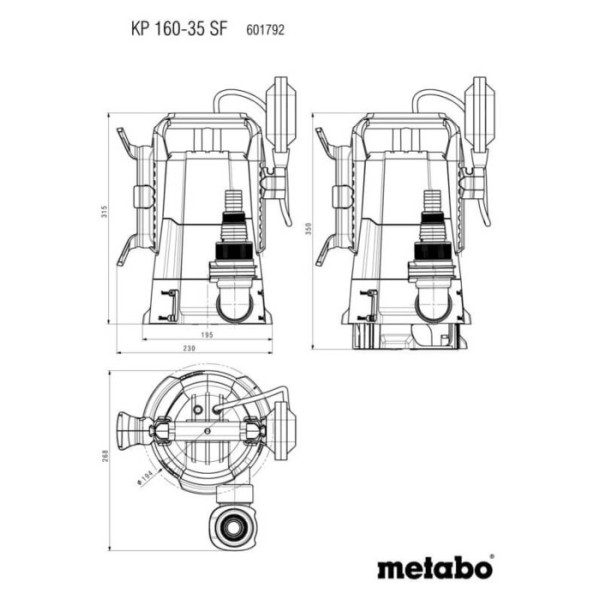 Комбинированный погружной насос Metabo KP 160-35 SF