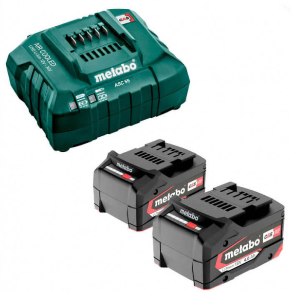Набір акумуляторних інструментів Metabo: болгарка W 18 7-125, перфоратор KH 18 LTX 24, 2 акб 18V 4 Ah, з/п ASC 55 в сумці